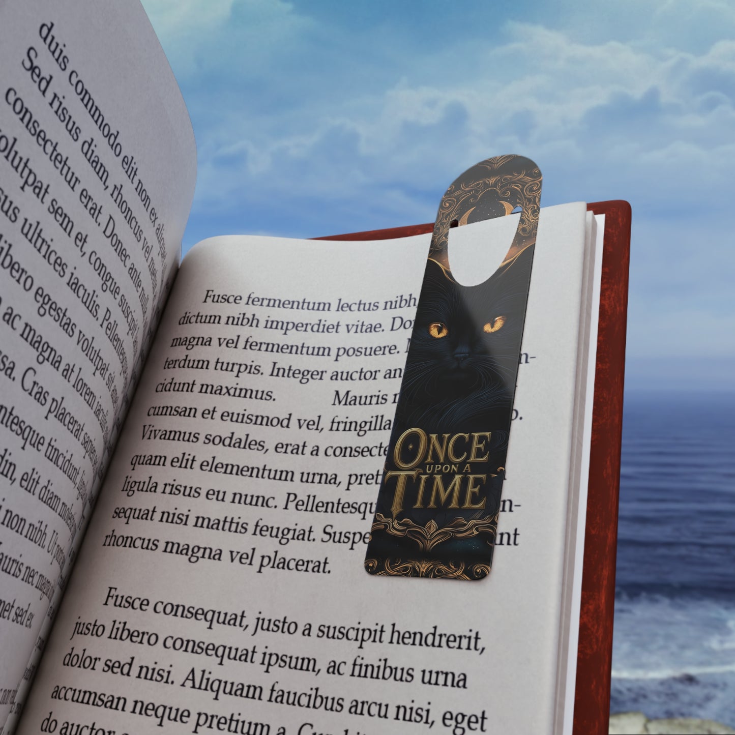 Mystical Cat Bookmark - Once Upon a Time, Reading Gift, Cat Lover Accessory, Literary Keepsake, Gothic Decor