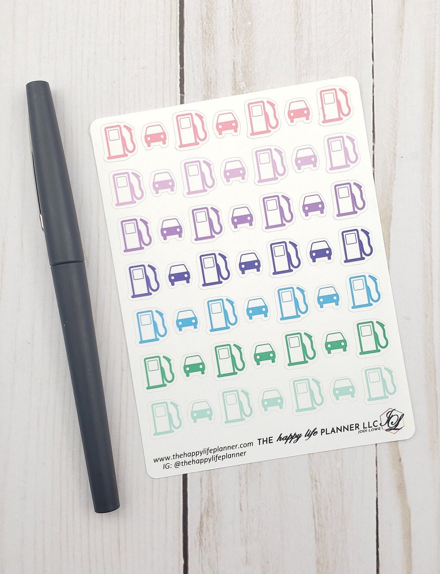 Gas and Car planner stickers, Gas up or Car maintenance stickers, planner stickers, functional stickers