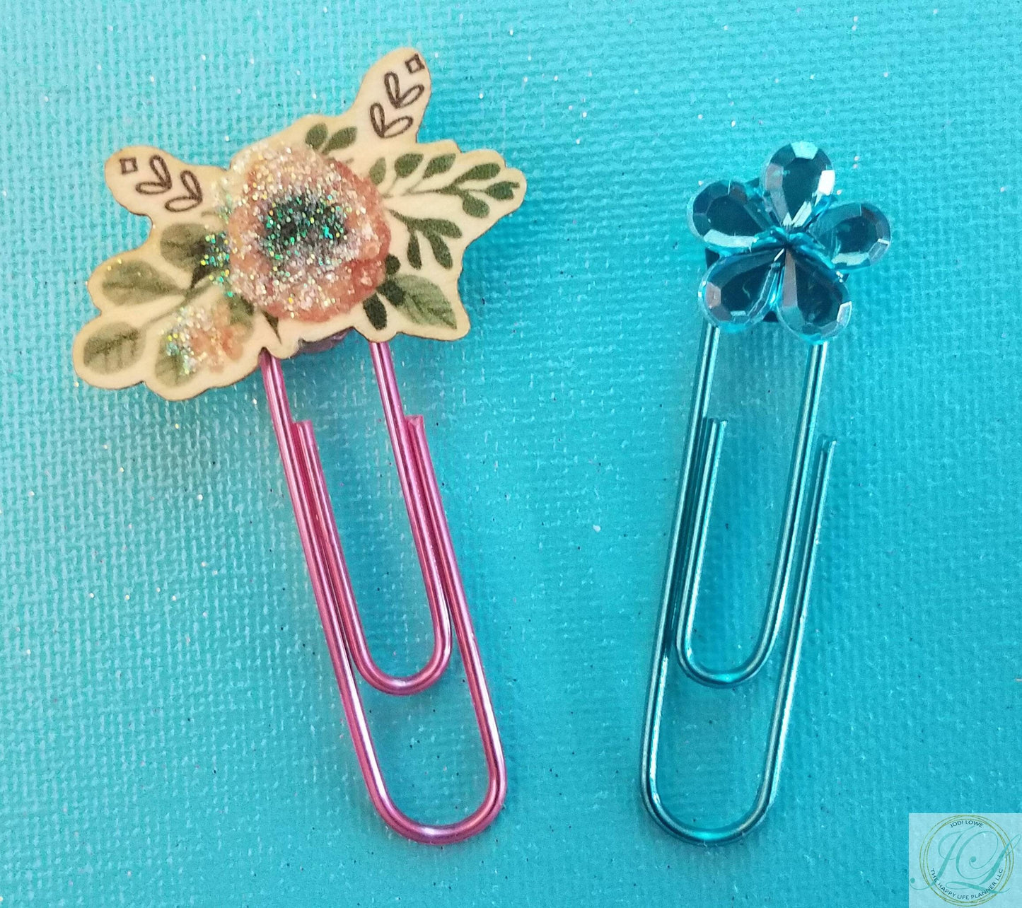 Wooden Flower planner clips