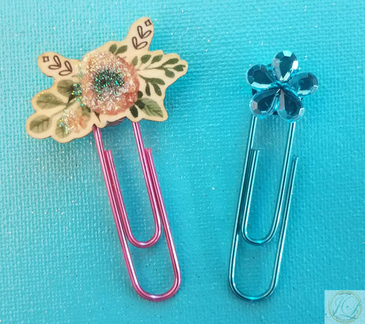 Wooden Flower planner clips