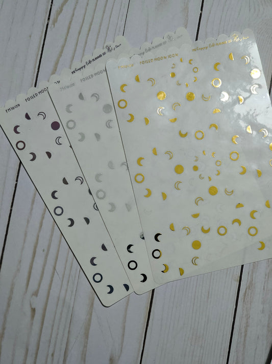 Moon Phase stickers, Foil stickers, moon, phase, planner stickers, foiled stickers, planner. Read Description!