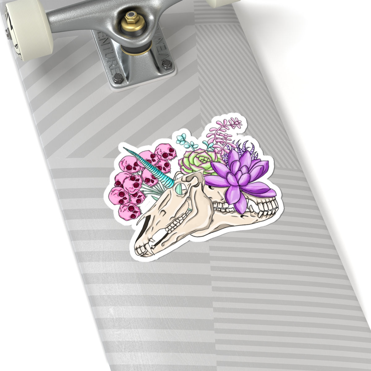 Unique Floral Skull Kiss-Cut Stickers for Boho Decor, Laptop, Scrapbooking, Gifts, Arts & Crafts