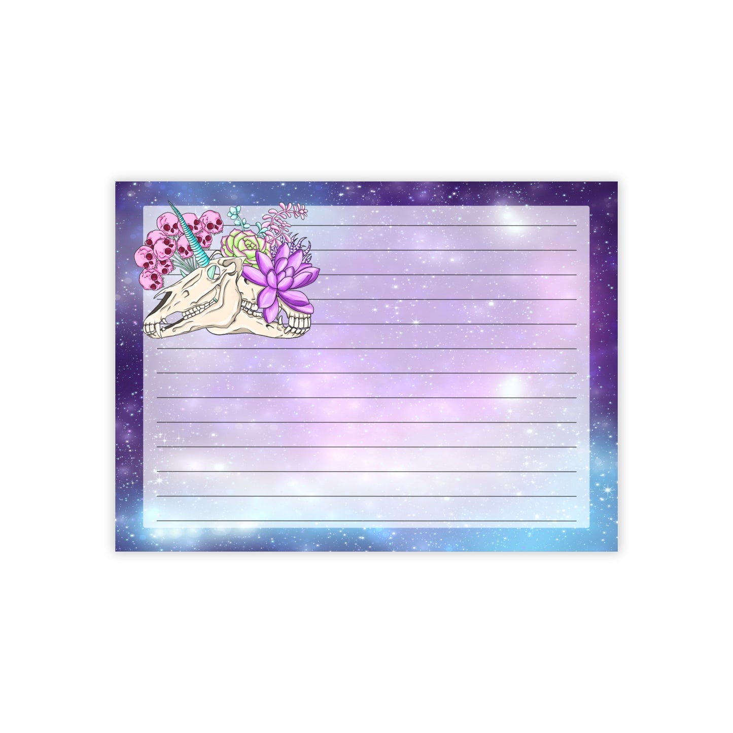 Unicorn-Themed Note Pads, Floral Sticky Notes, Cute Stationery, Gift for Students, Office Supplies, Planner Accessories