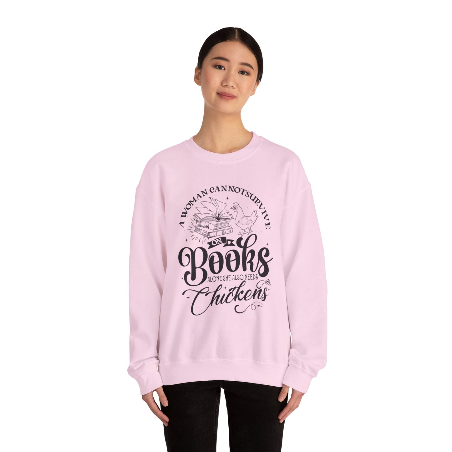 Cozy Book Lover Sweatshirt - Perfect for Readers, Gift for Bookworms, Library Fashion, Chicken Enthusiast Apparel, Novelty Crewneck