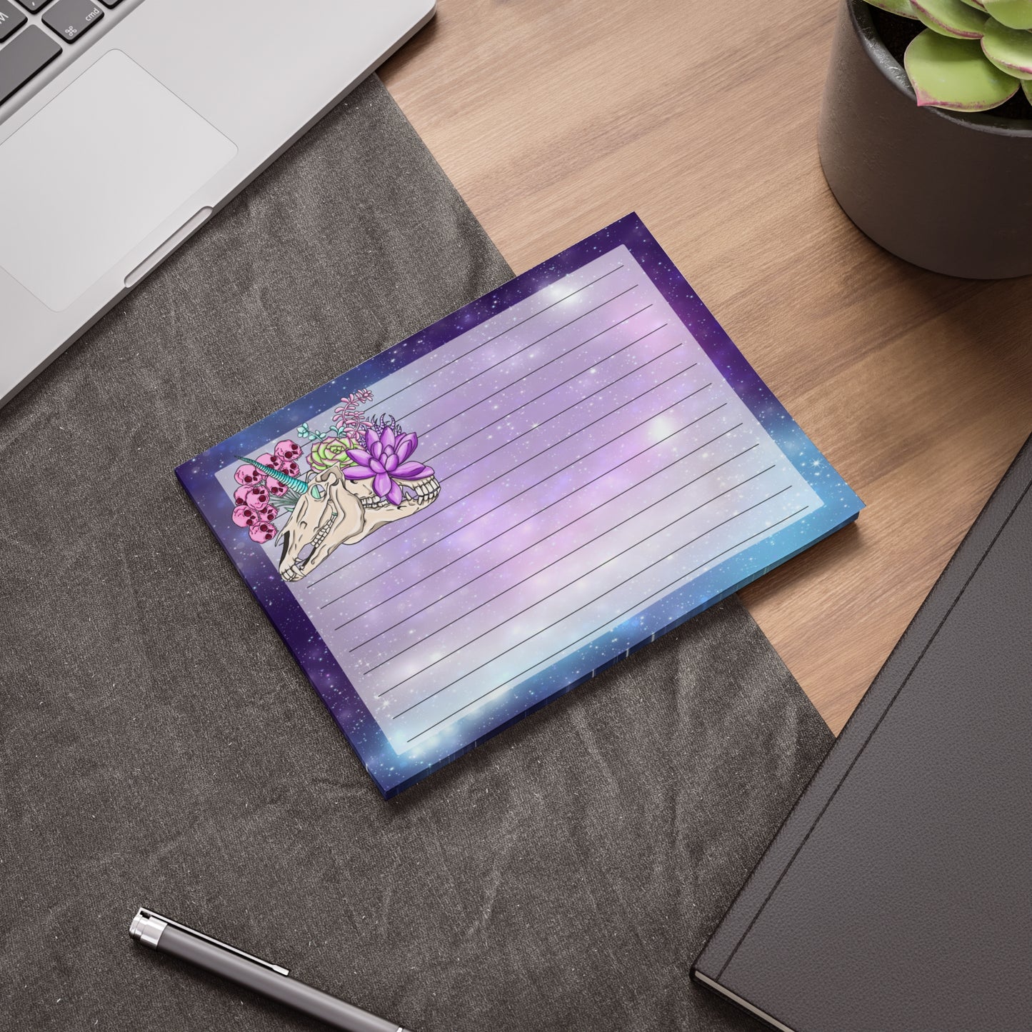 Unicorn-Themed Note Pads, Floral Sticky Notes, Cute Stationery, Gift for Students, Office Supplies, Planner Accessories