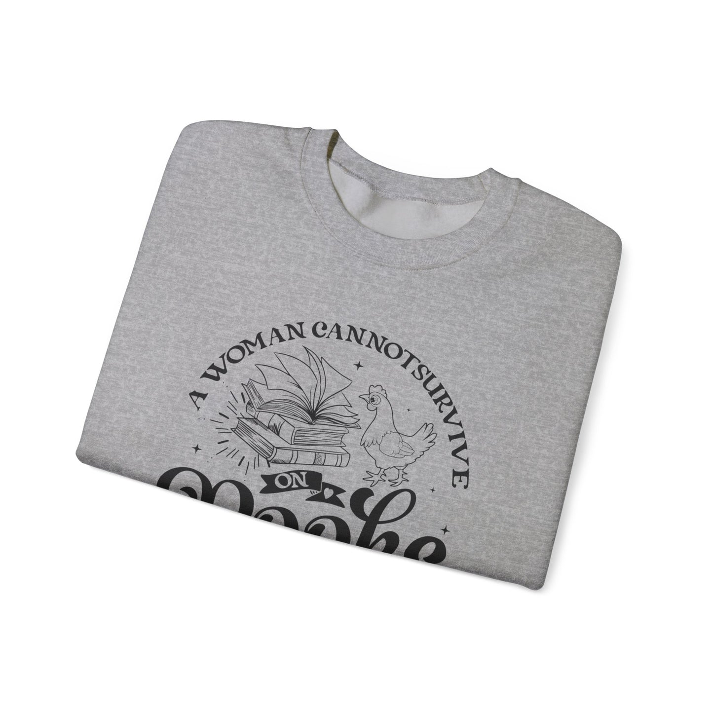 Cozy Book Lover Sweatshirt - Perfect for Readers, Gift for Bookworms, Library Fashion, Chicken Enthusiast Apparel, Novelty Crewneck