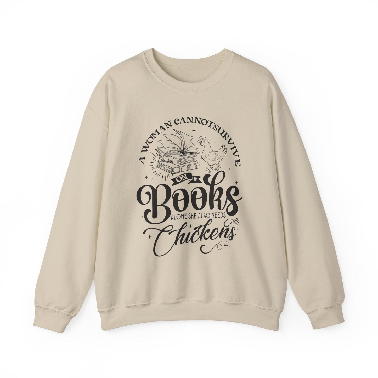 Cozy Book Lover Sweatshirt - Perfect for Readers, Gift for Bookworms, Library Fashion, Chicken Enthusiast Apparel, Novelty Crewneck