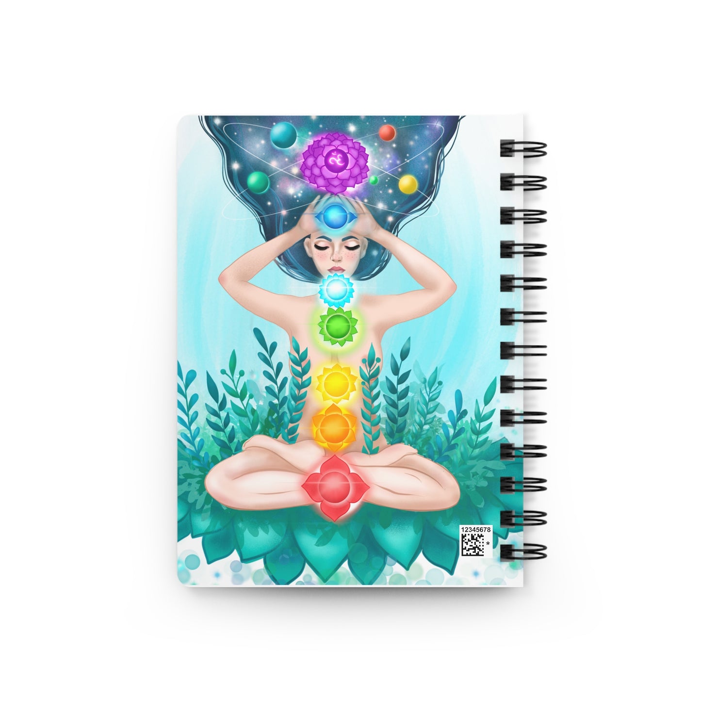 Chakra Meditation Journal, Spiritual Spiral Bound Notebook, Wellness Gift, Mindfulness Diary, Yoga Planner, Self-Reflection Journal