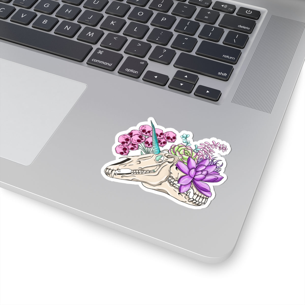 Unique Floral Skull Kiss-Cut Stickers for Boho Decor, Laptop, Scrapbooking, Gifts, Arts & Crafts