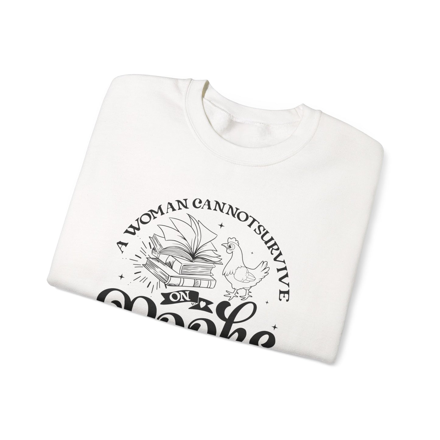 Cozy Book Lover Sweatshirt - Perfect for Readers, Gift for Bookworms, Library Fashion, Chicken Enthusiast Apparel, Novelty Crewneck