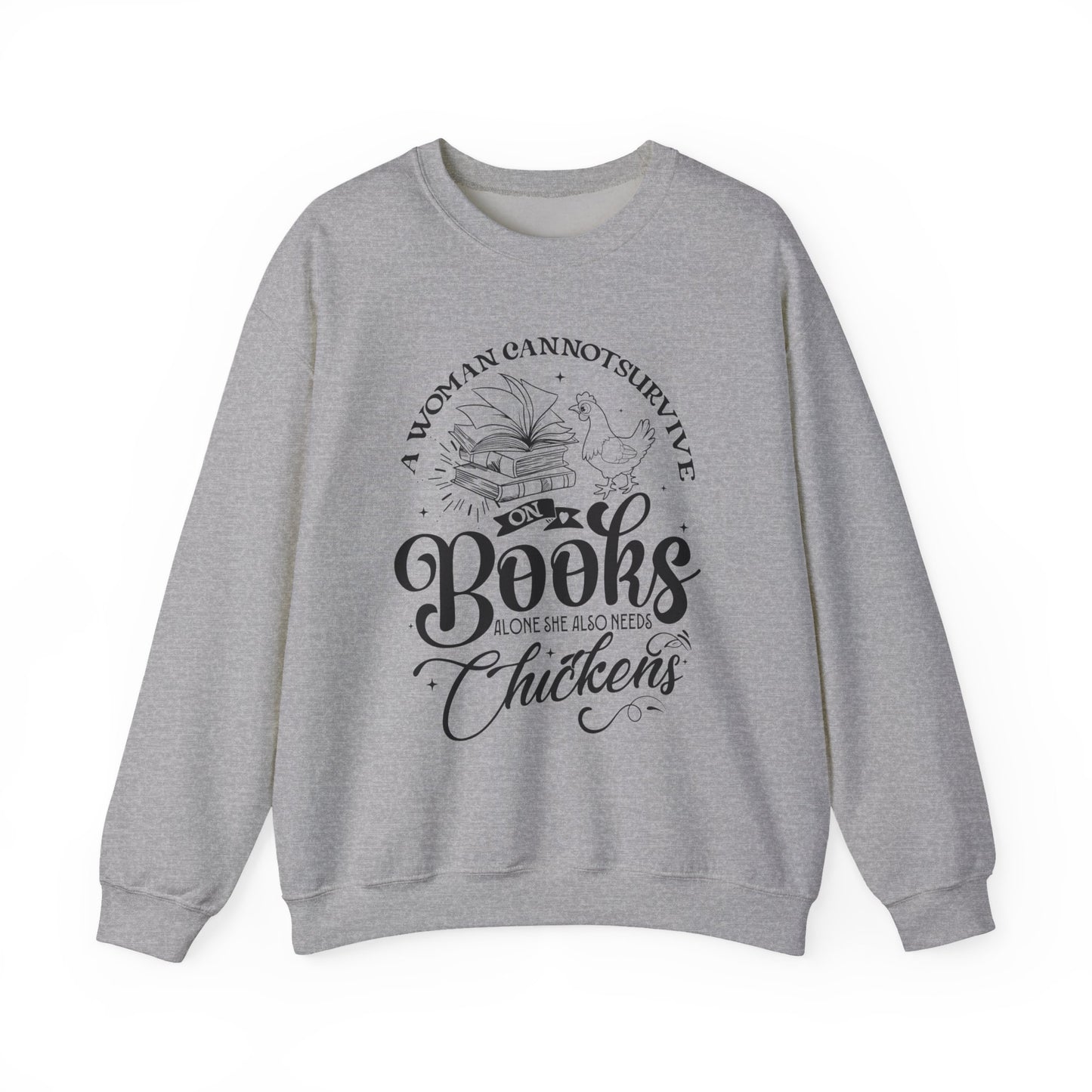 Cozy Book Lover Sweatshirt - Perfect for Readers, Gift for Bookworms, Library Fashion, Chicken Enthusiast Apparel, Novelty Crewneck