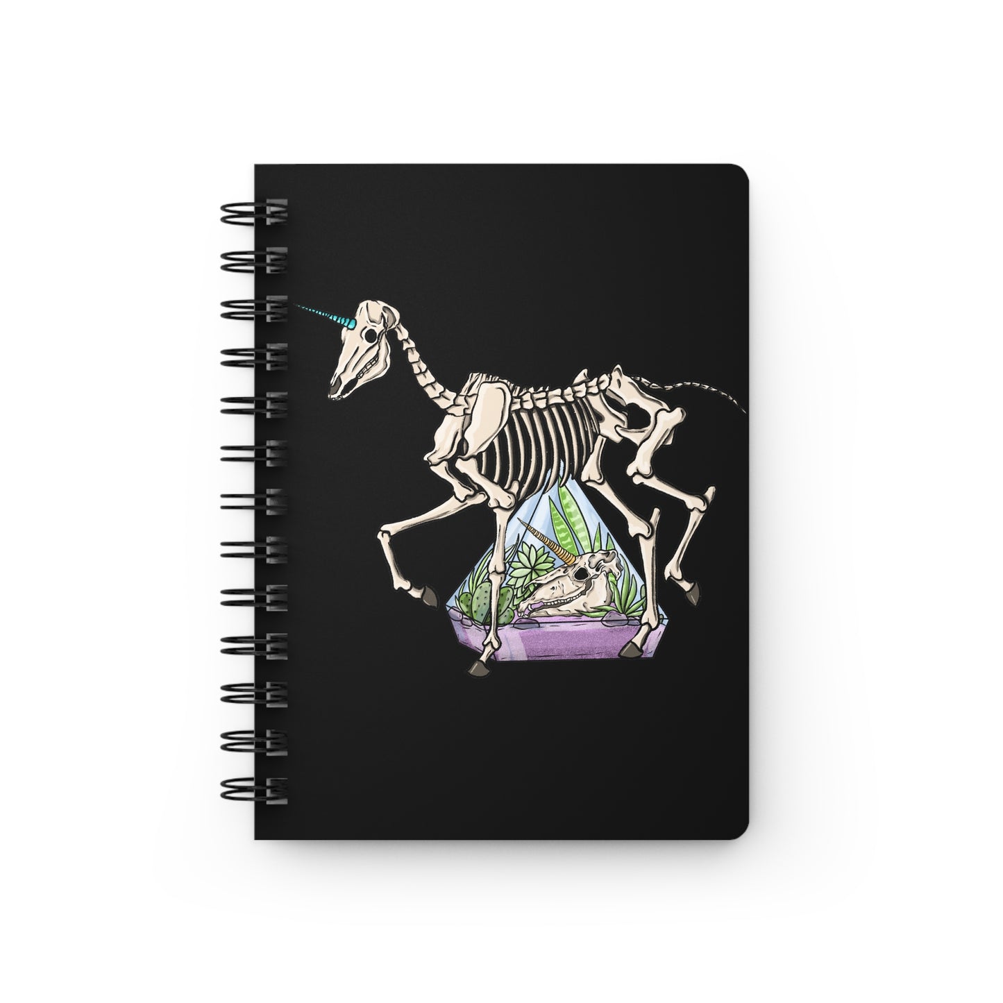 Skeleton Unicorn Spiral Bound Journal, Animal Art Notebook, Unique Gifts for Writers, Journal for Teens, School Supplies