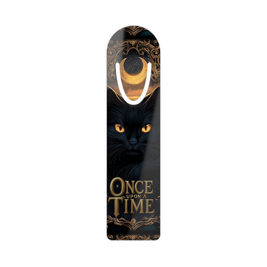 Mystical Cat Bookmark - Once Upon a Time, Reading Gift, Cat Lover Accessory, Literary Keepsake, Gothic Decor