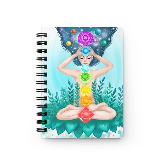 Chakra Meditation Journal, Spiritual Spiral Bound Notebook, Wellness Gift, Mindfulness Diary, Yoga Planner, Self-Reflection Journal