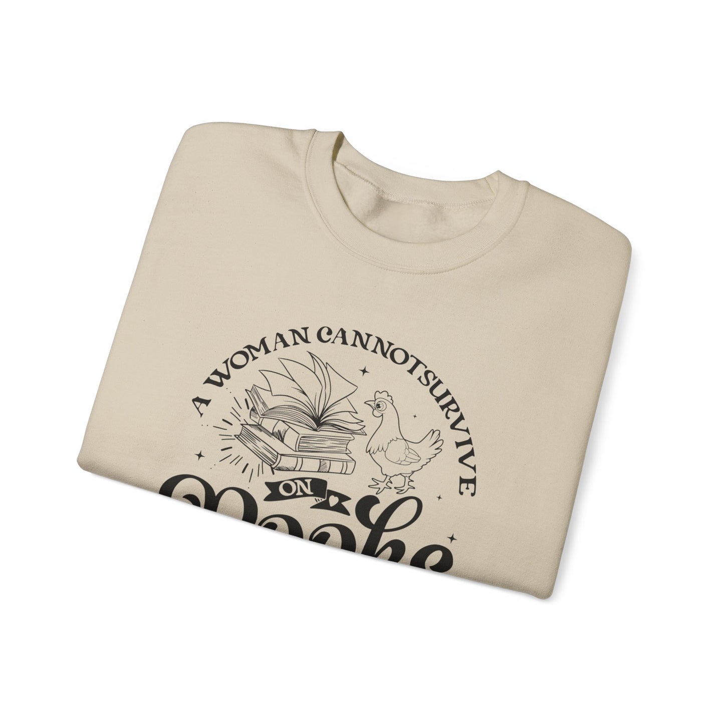 Cozy Book Lover Sweatshirt - Perfect for Readers, Gift for Bookworms, Library Fashion, Chicken Enthusiast Apparel, Novelty Crewneck