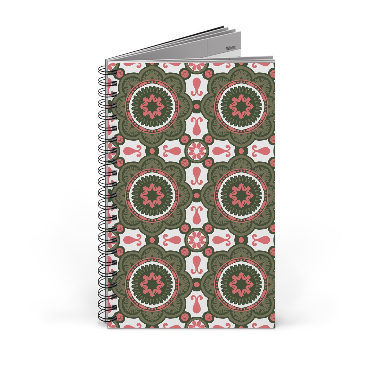 Boho Floral Spiral Journal, Vintage Notebook, Artistic Diary, Eco-Friendly Stationery, Gift for Her, Writing Journal