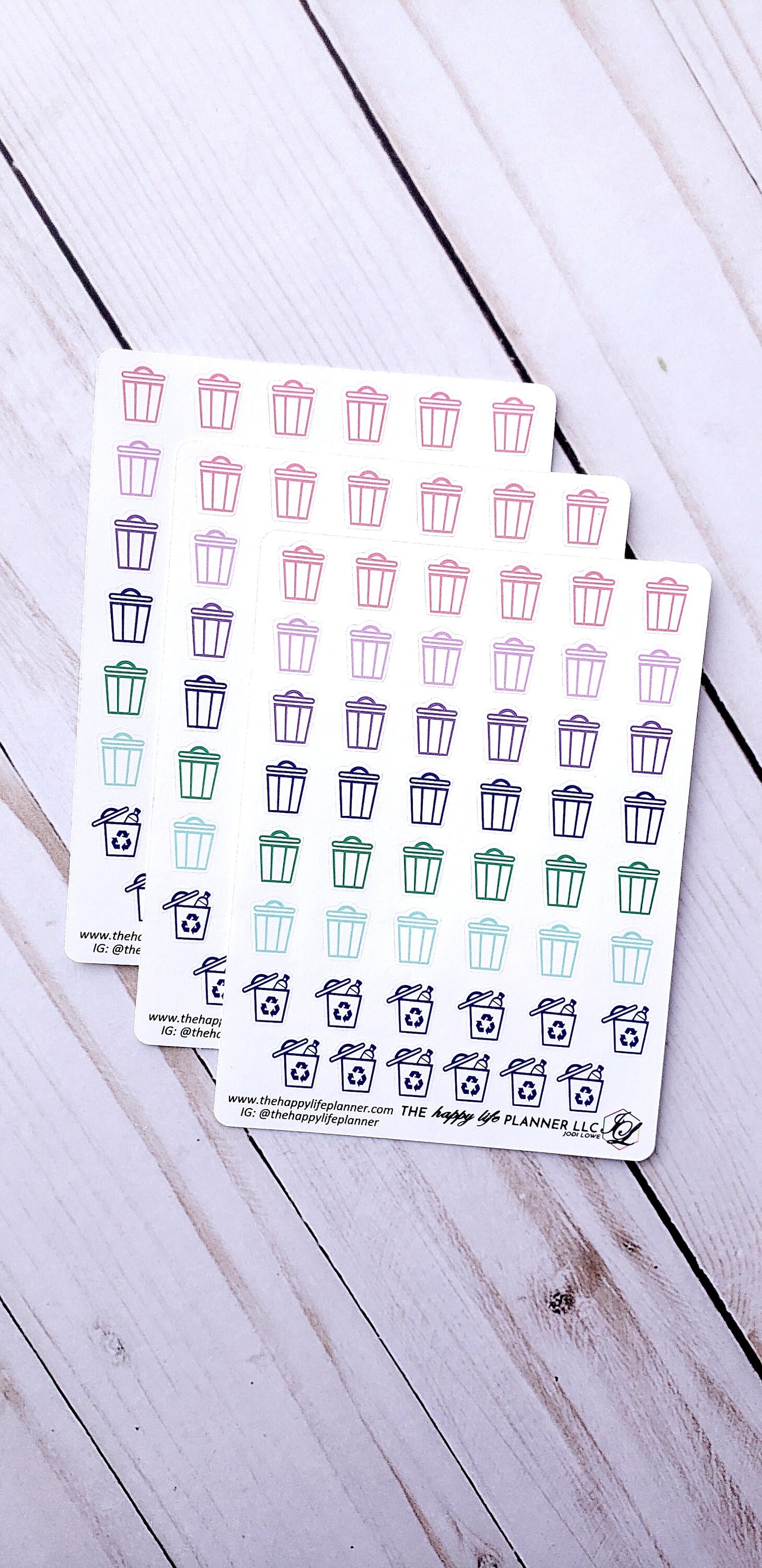Trash and recycle planner stickers, trash and recycle stickers, planner stickers, functional stickers