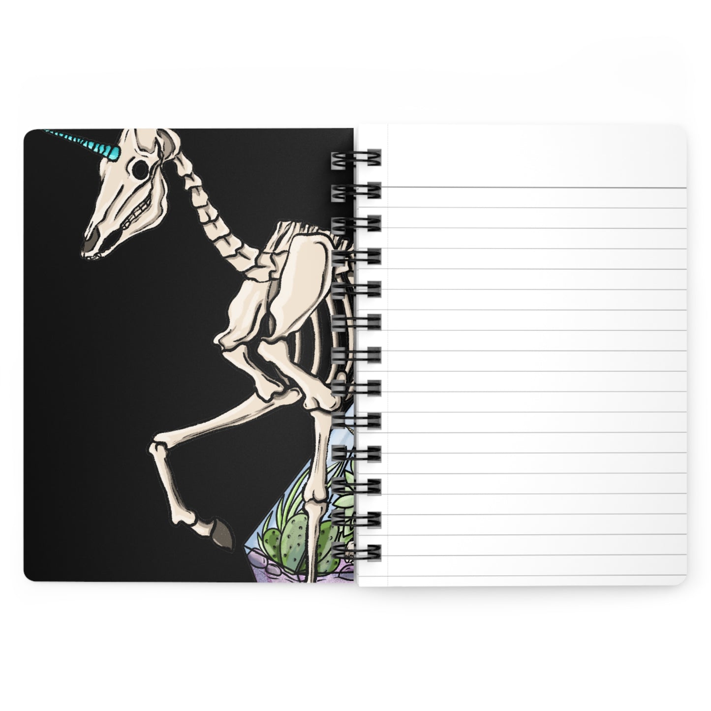 Skeleton Unicorn Spiral Bound Journal, Animal Art Notebook, Unique Gifts for Writers, Journal for Teens, School Supplies