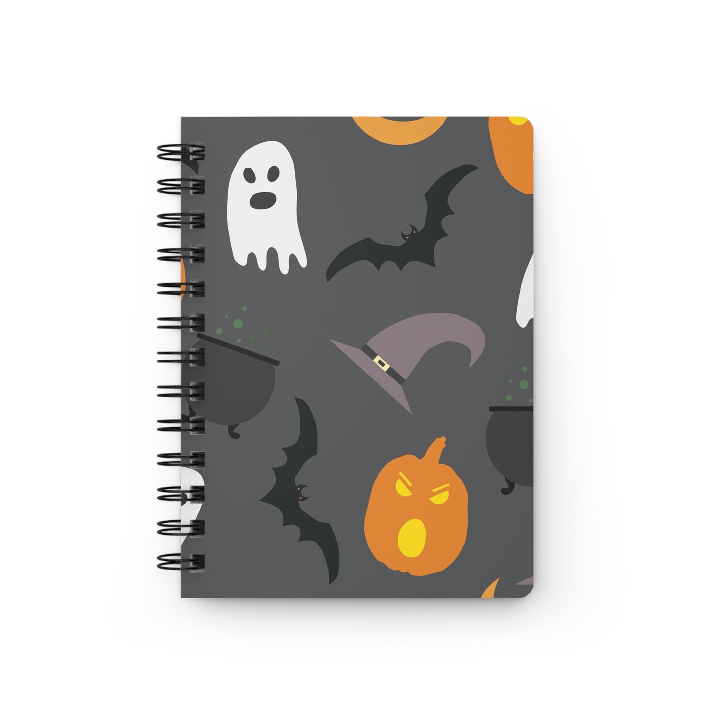Halloween Spiral Bound Journal, Spooky Notebook for Writers, Ghosts & Bats Design, Perfect for Fall Celebrations, Halloween Planner, [...]