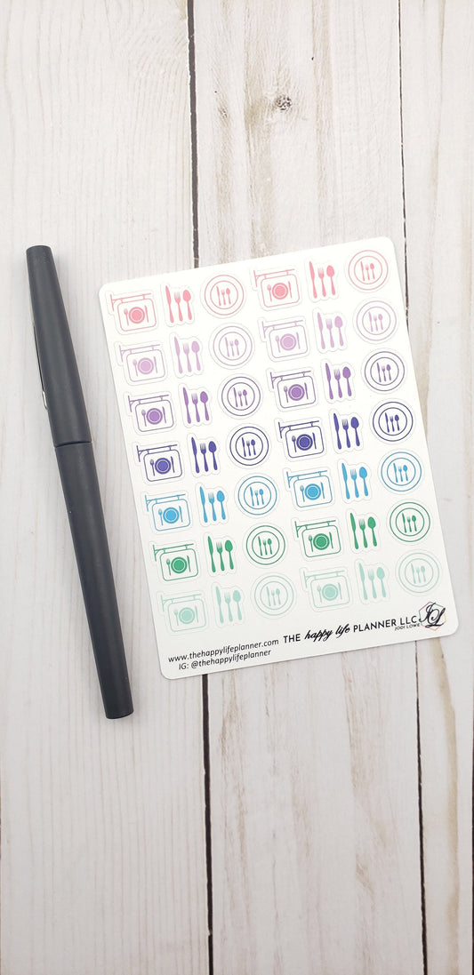 Lunch and dinner planner stickers, Lunch, Brunch, Eat out, Dinner stickers, planner stickers, functional stickers