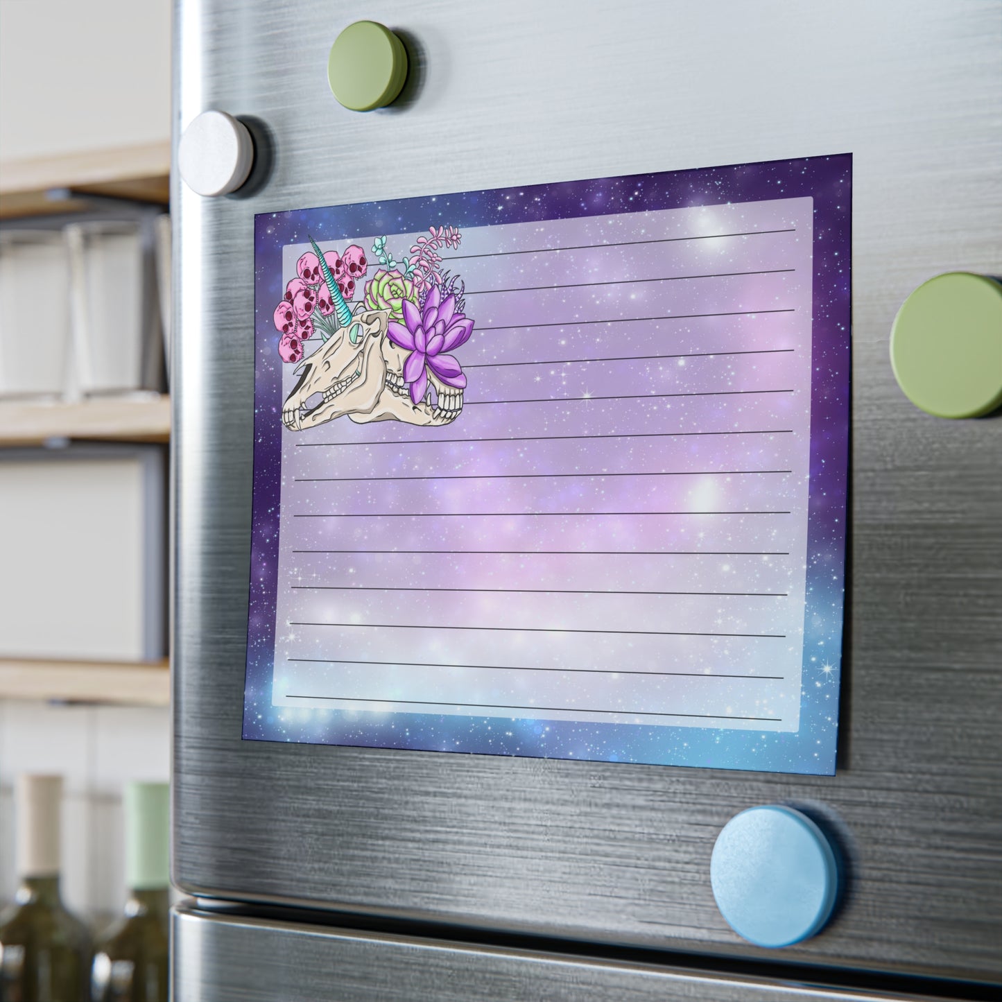 Unicorn-Themed Note Pads, Floral Sticky Notes, Cute Stationery, Gift for Students, Office Supplies, Planner Accessories