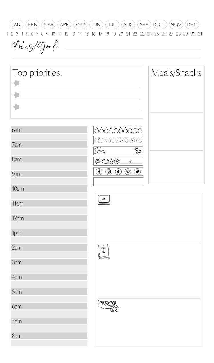 Daily Planner, PRINTABLE Planner, Daily Tracker, Day Organizer, Productivity Planner, Priority Planner. School, Work, Business, Personal