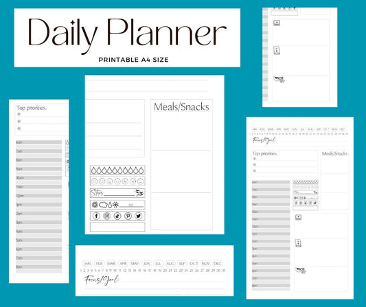 Daily Planner, PRINTABLE Planner, Daily Tracker, Day Organizer, Productivity Planner, Priority Planner. School, Work, Business, Personal