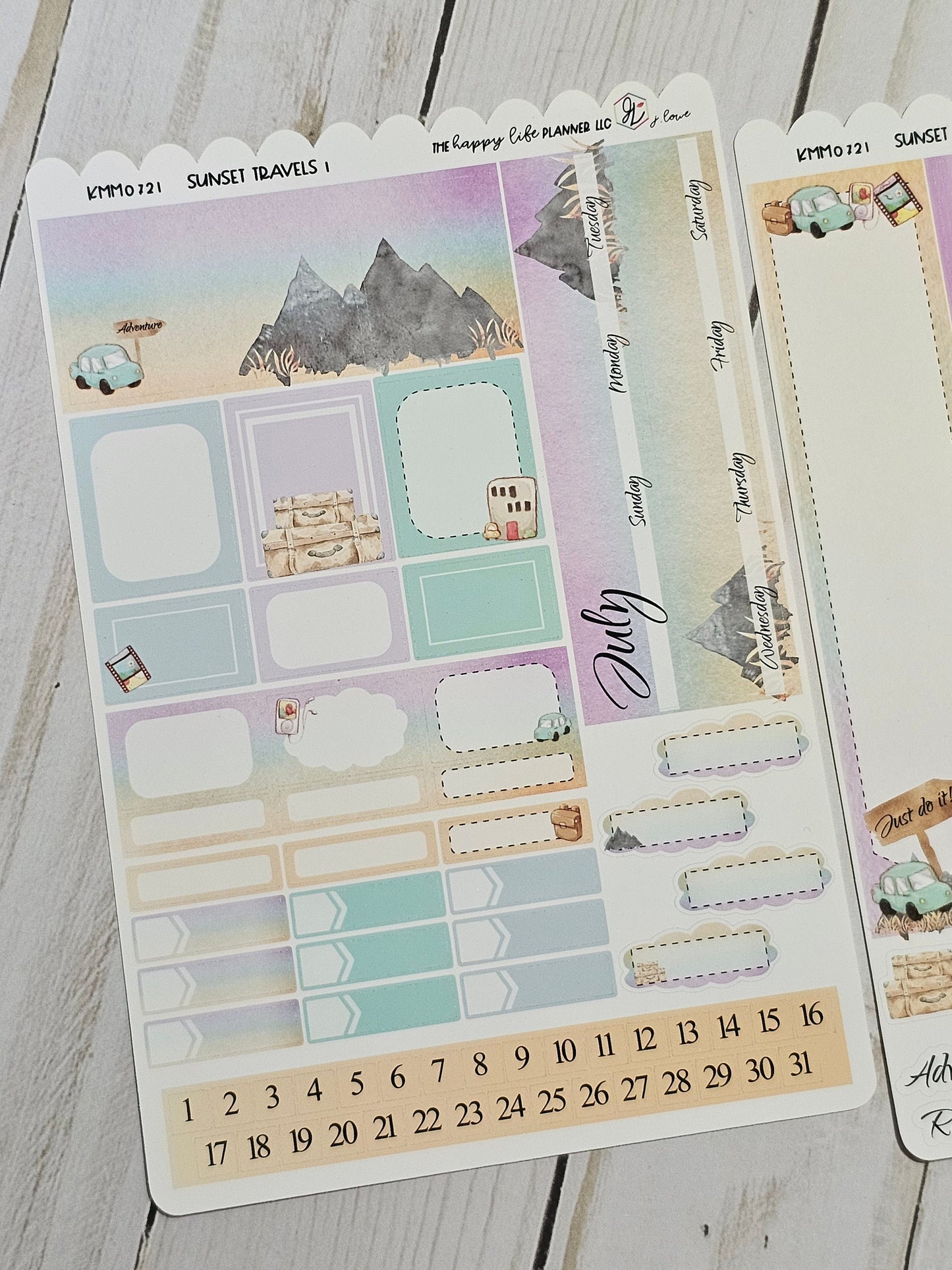 JULY MINI Monthly Planner Sticker Kit, MINI Happy Planner Sticker Kit, Planner stickers, monthly stickers. Read Description!