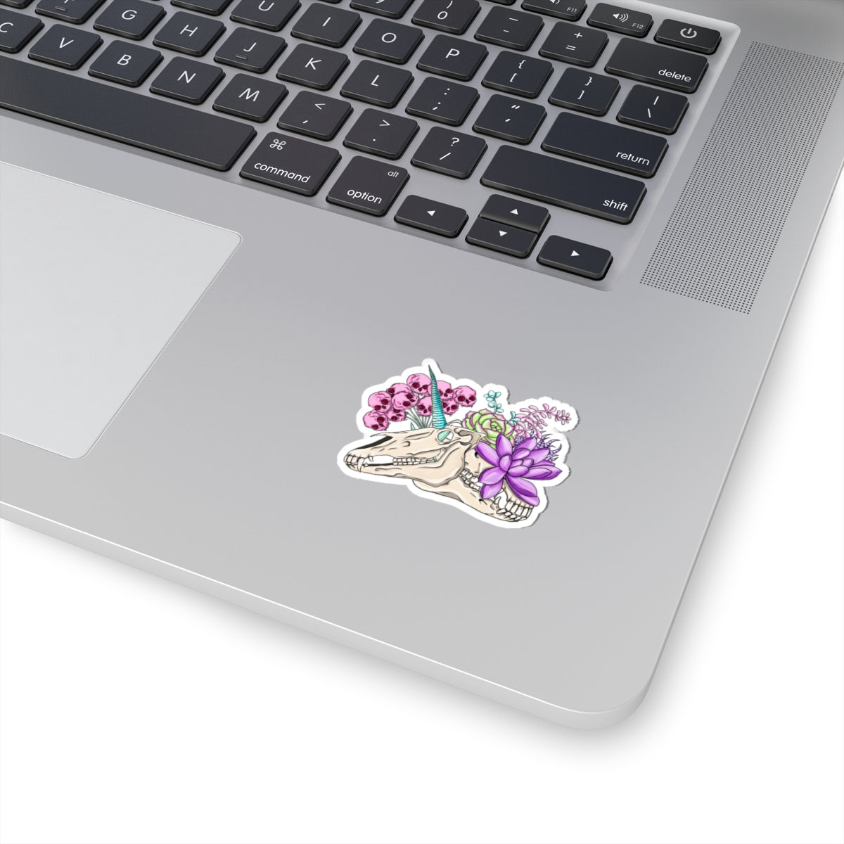 Unique Floral Skull Kiss-Cut Stickers for Boho Decor, Laptop, Scrapbooking, Gifts, Arts & Crafts