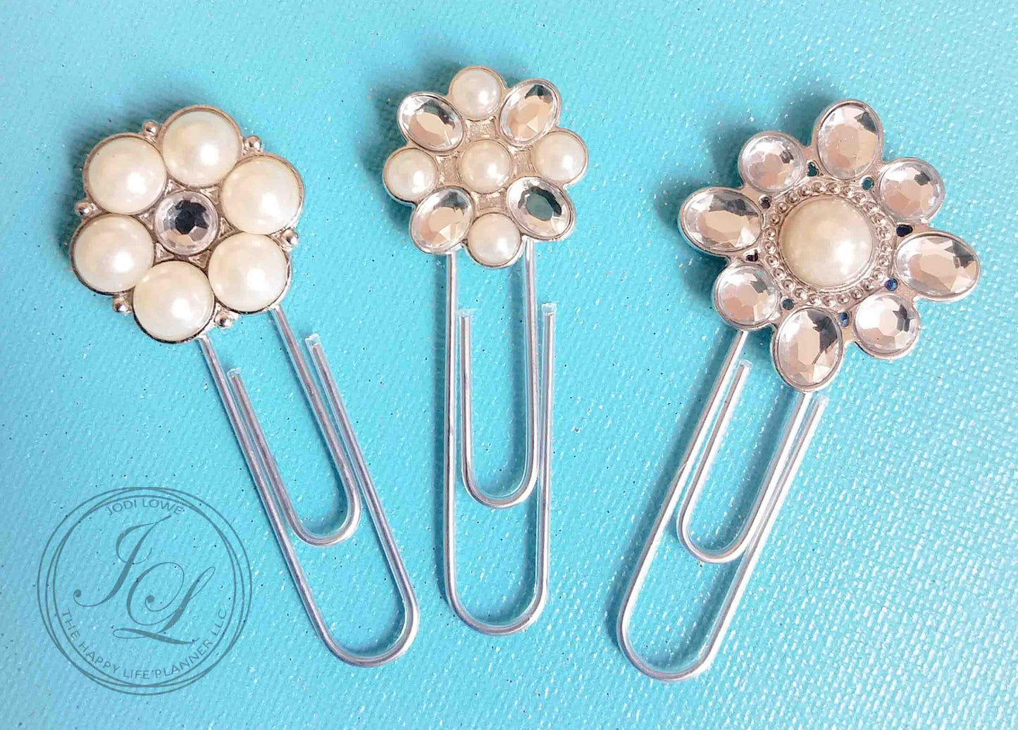 Pearl and Crystal planner clips