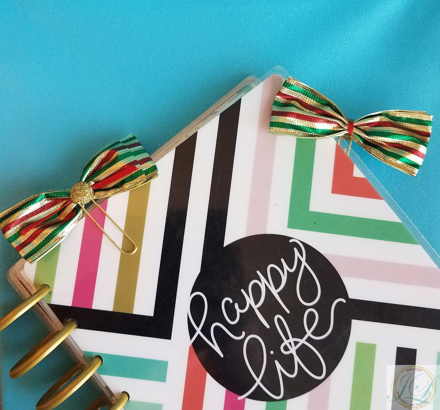 Golden Holiday planner clip