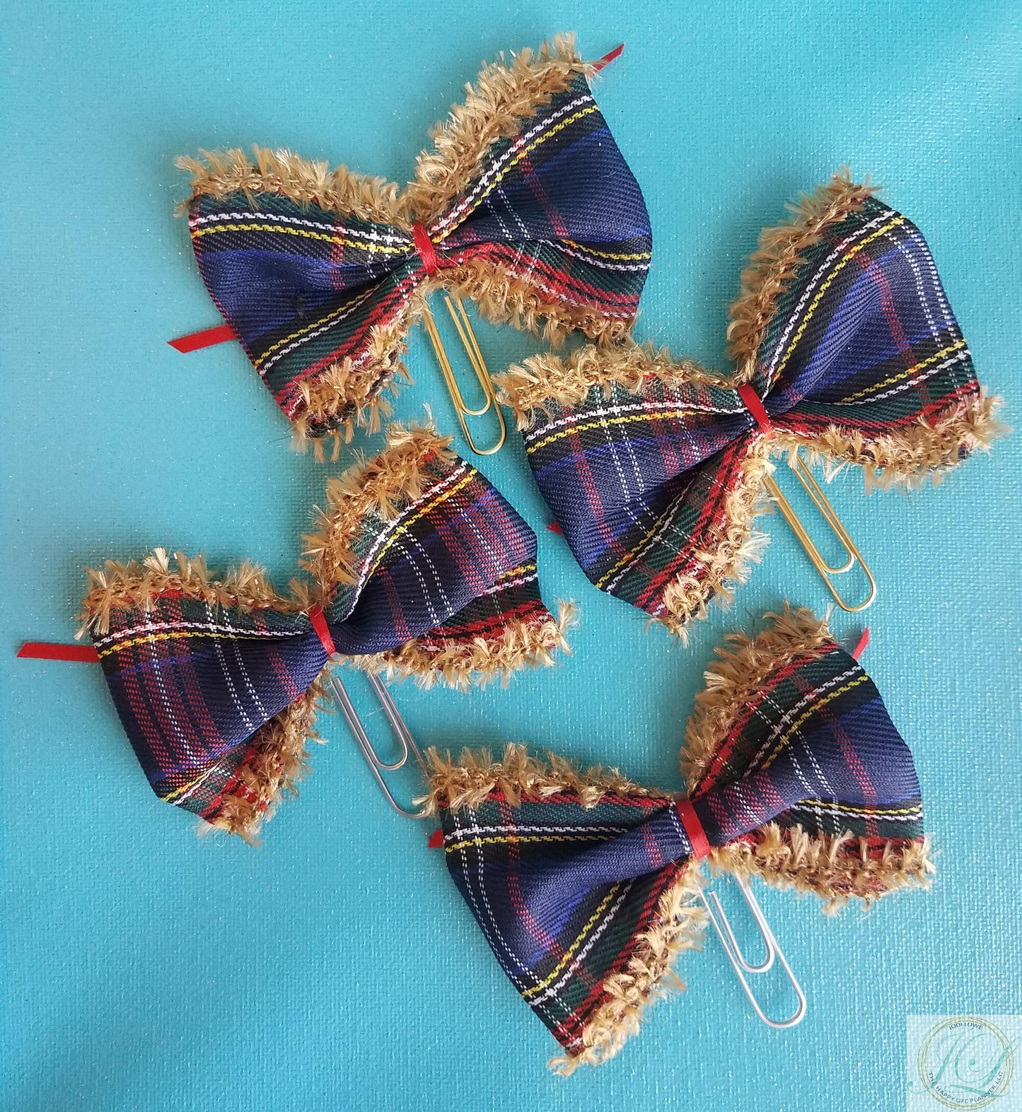 Fuzzy wuzzy plaid planner clip bow