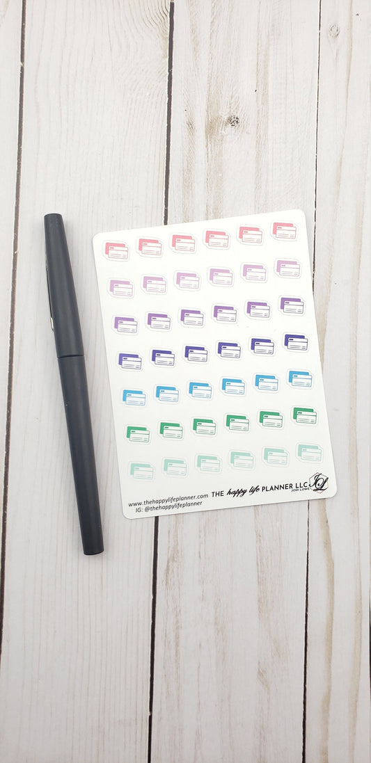 Credit Card planner stickers, credit card stickers, planner stickers, functional stickers