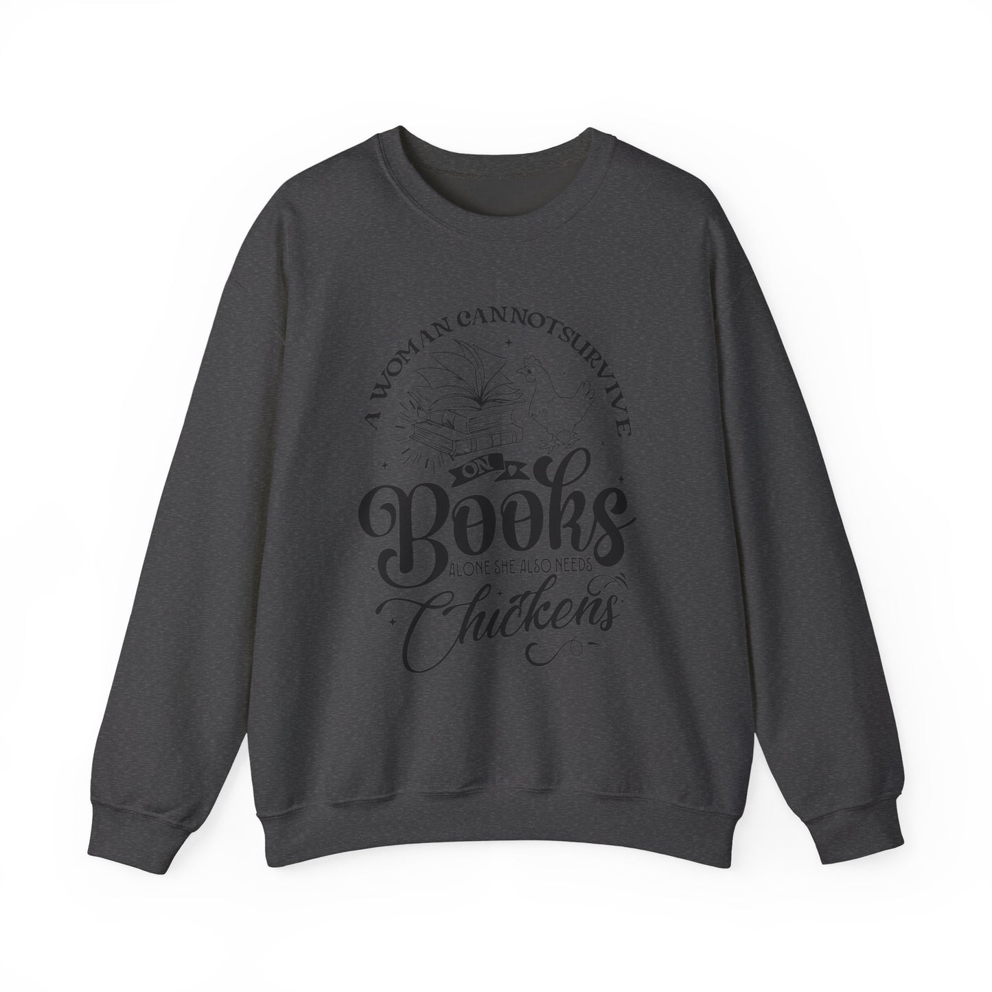 Cozy Book Lover Sweatshirt - Perfect for Readers, Gift for Bookworms, Library Fashion, Chicken Enthusiast Apparel, Novelty Crewneck