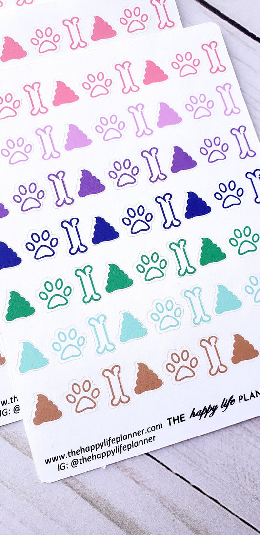 Pets and Poop scoop planner stickers, pets and poop scoop  stickers, planner stickers, functional stickers