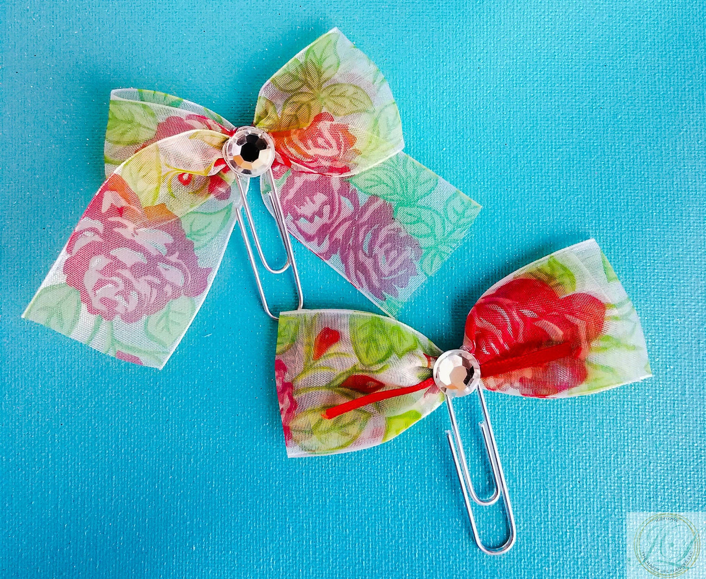 Rose planner clip bow set