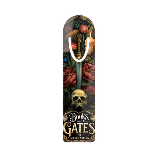 Gothic Metal Bookmark - 'Books are Gates to Secret Worlds' Design, Unique Reading Gift, Book Lover Accessory, Literary Decor, Reader's [...]