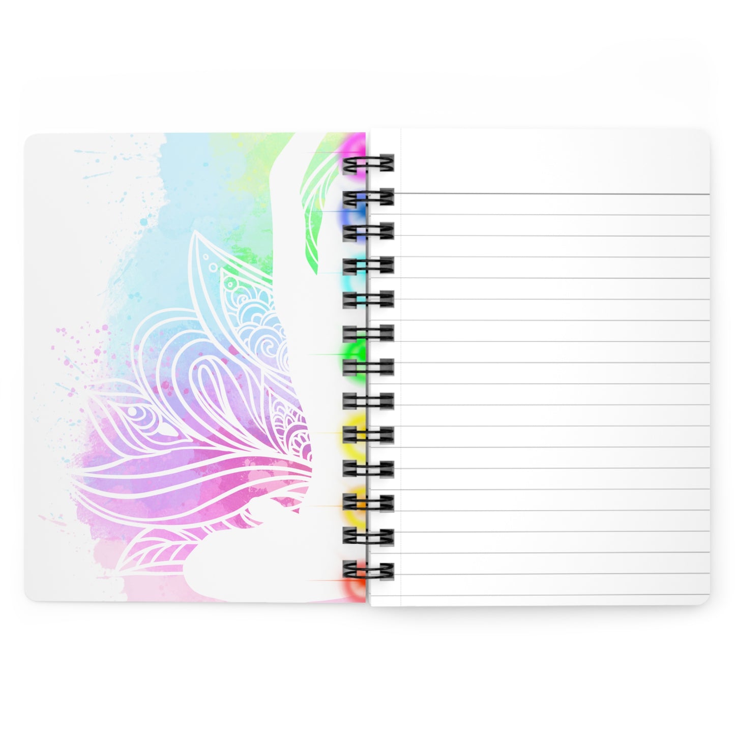 Chakra Meditation Journal, Spiritual Spiral Bound Notebook, Wellness Gift, Mindfulness Diary, Yoga Planner, Self-Reflection Journal
