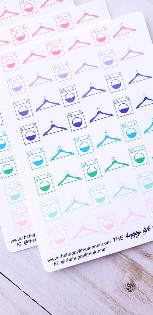 Laundry planner stickers, laundry stickers, planner stickers, functional stickers