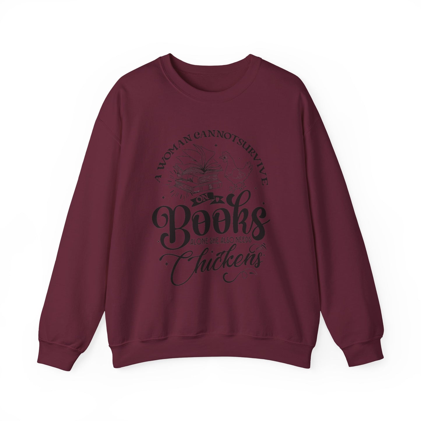 Cozy Book Lover Sweatshirt - Perfect for Readers, Gift for Bookworms, Library Fashion, Chicken Enthusiast Apparel, Novelty Crewneck
