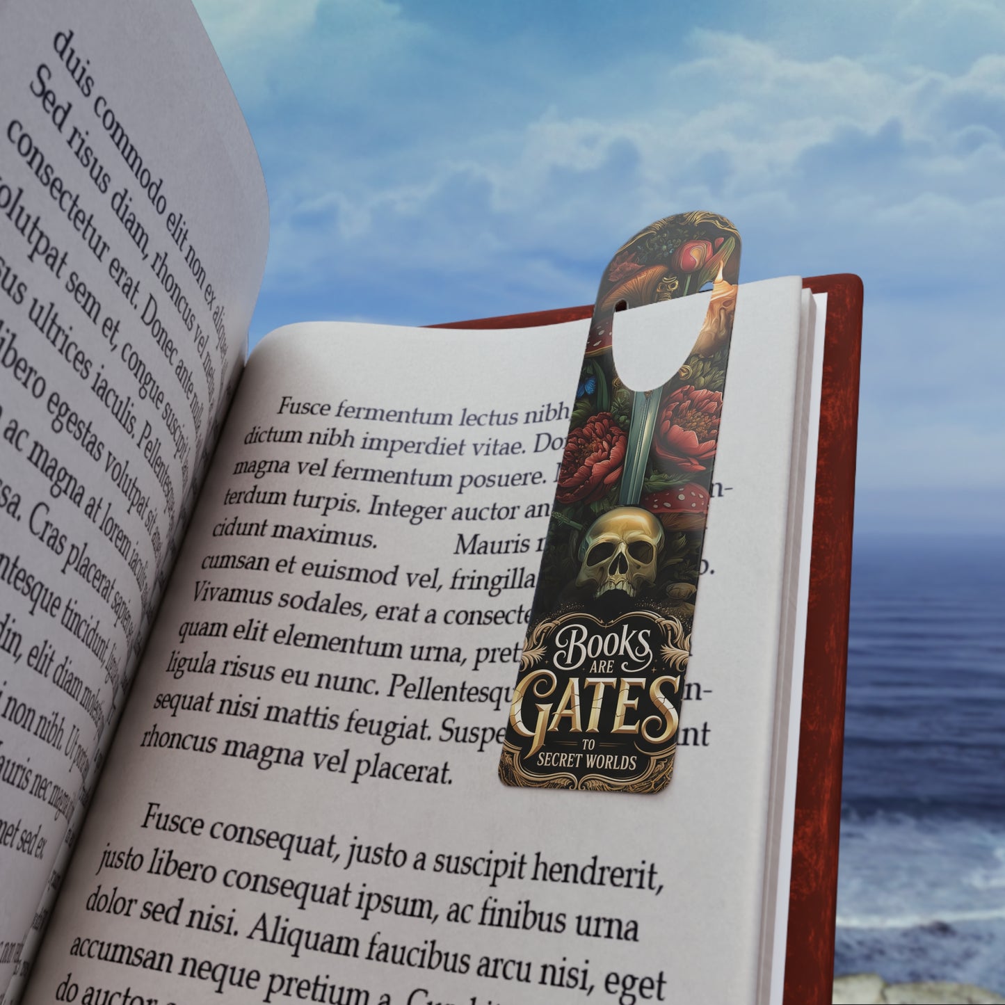 Gothic Metal Bookmark - 'Books are Gates to Secret Worlds' Design, Unique Reading Gift, Book Lover Accessory, Literary Decor, Reader's [...]