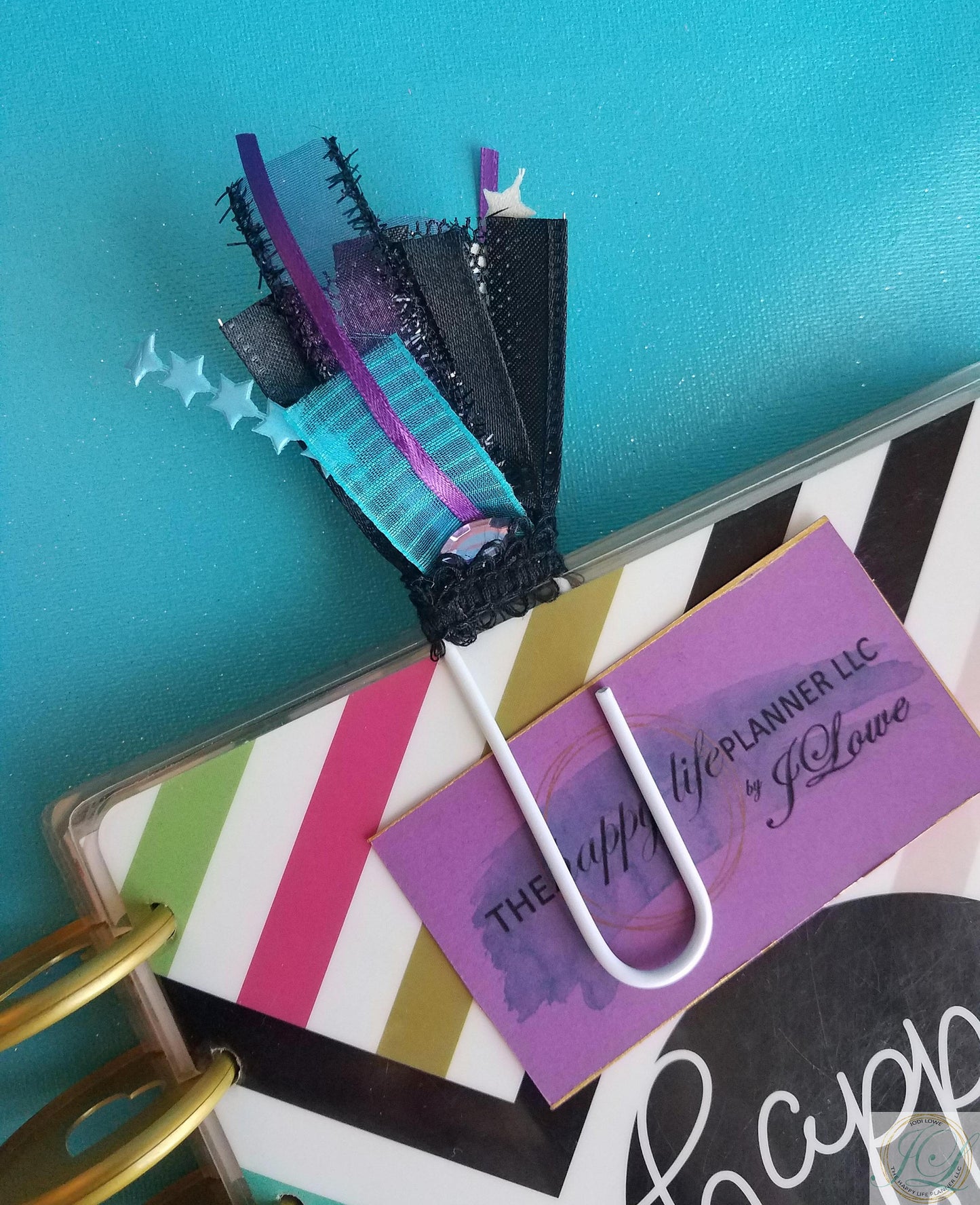 Giant blue and purple planner clip