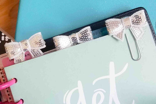 3 Silver bow planner clips