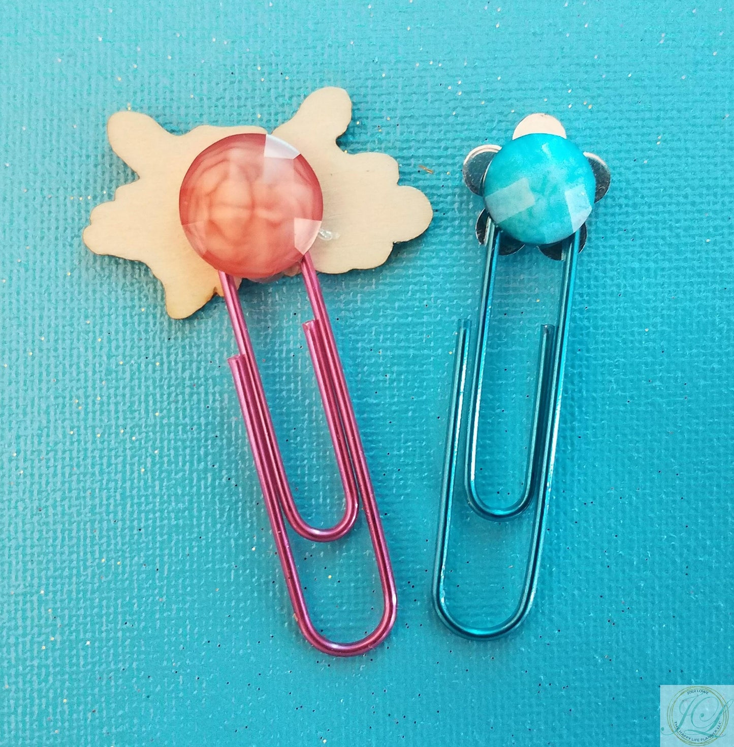 Wooden Flower planner clips