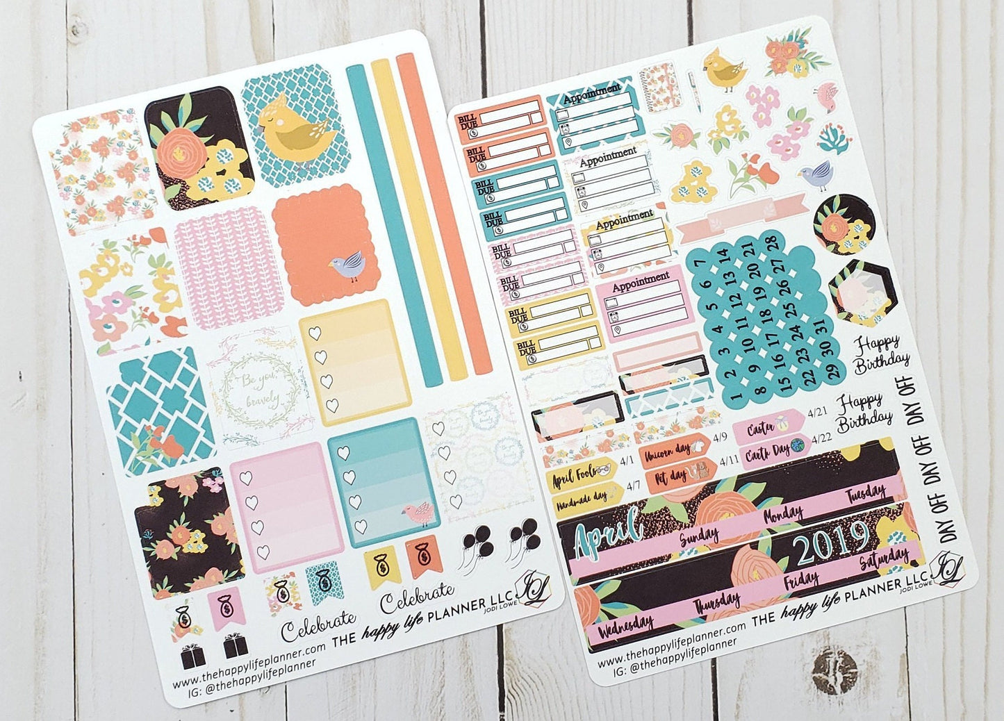 APRIL MINI Monthly Planner Sticker Kit, MINI Happy Planner Sticker Kit, Planner stickers, monthly stickers. Read Description!