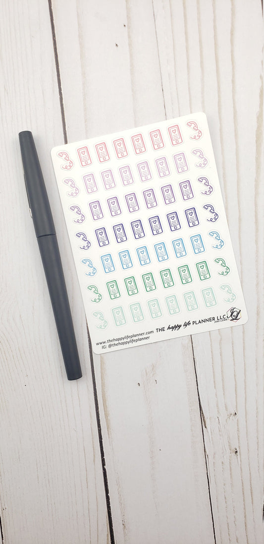 Cell phone or Phone call planner stickers, phone stickers, planner stickers, functional stickers