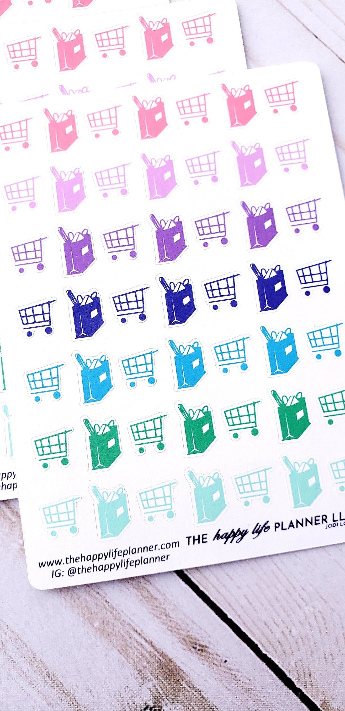 Grocery Shopping planner stickers, shopping stickers, planner stickers, functional stickers
