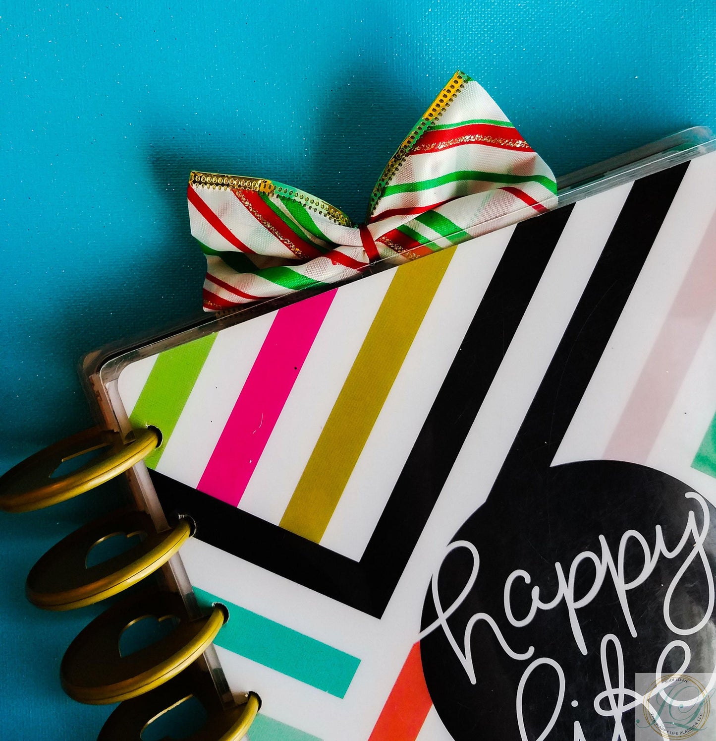 Candy cane planner clip bow
