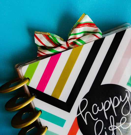 Candy cane planner clip bow