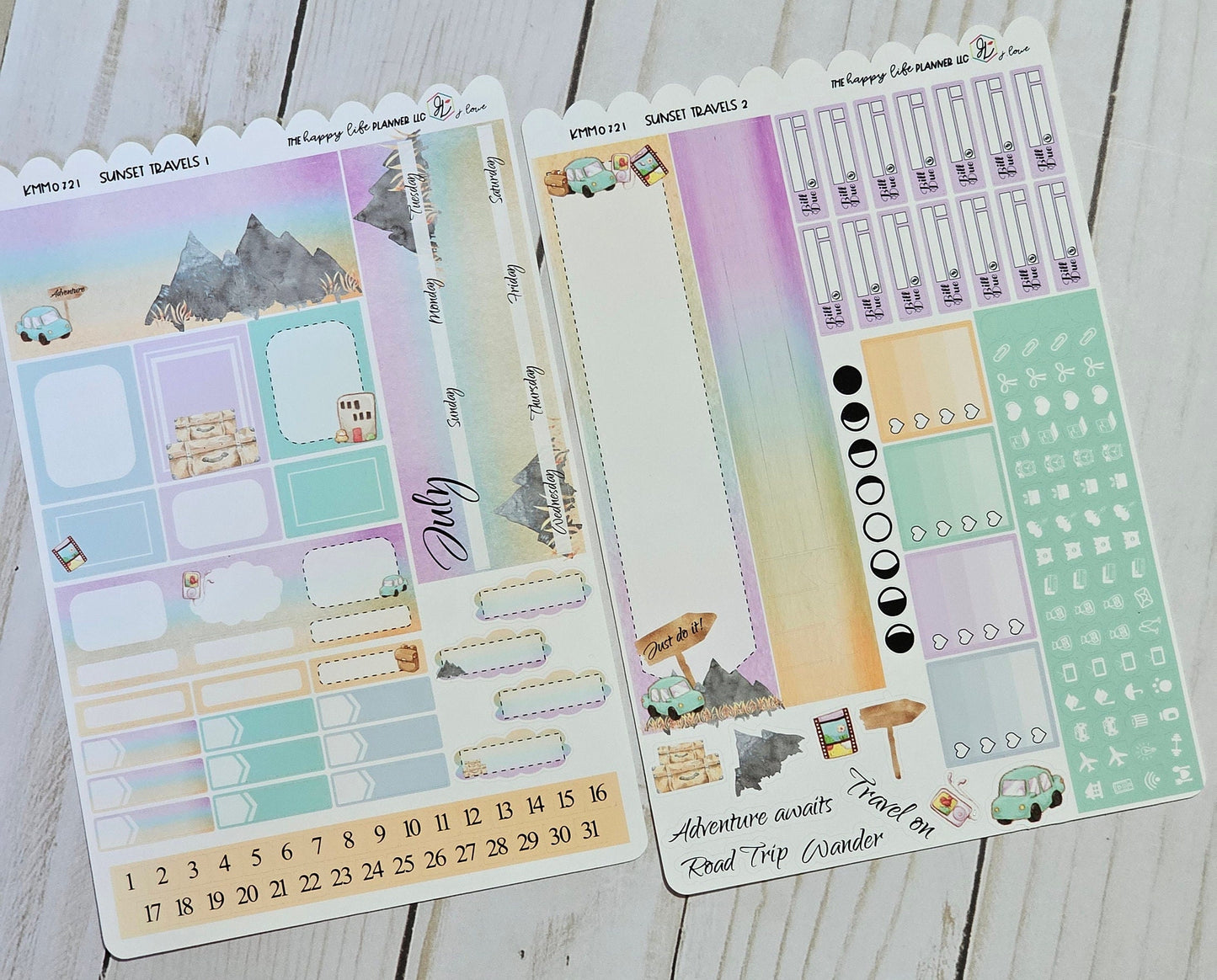 JULY MINI Monthly Planner Sticker Kit, MINI Happy Planner Sticker Kit, Planner stickers, monthly stickers. Read Description!